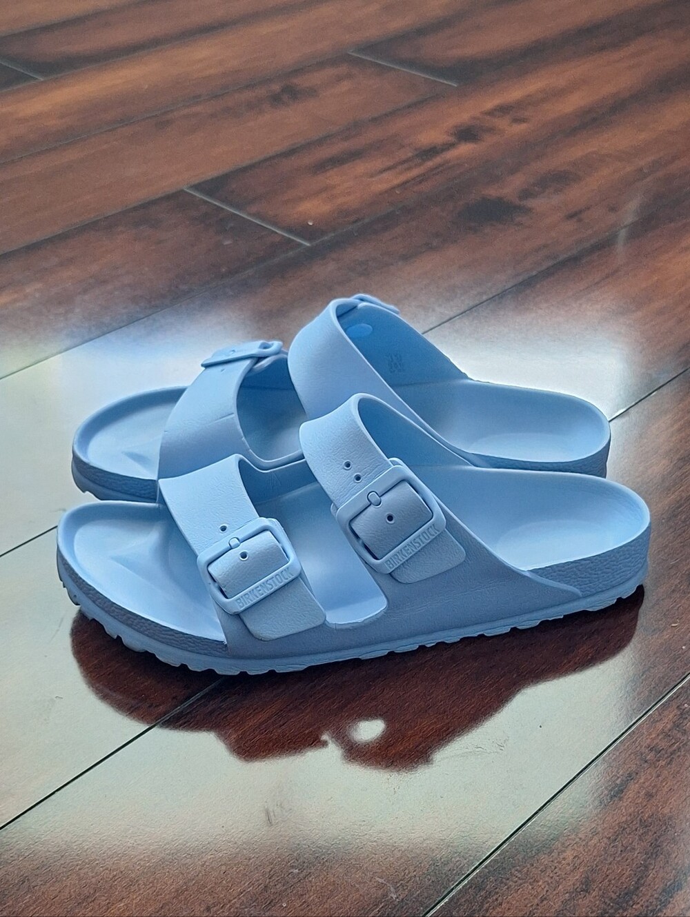 Birkenstock Arizona EVA Sandals Light Blue EU 39 Waterproof Double Strap Slides - Picture 5 of 8